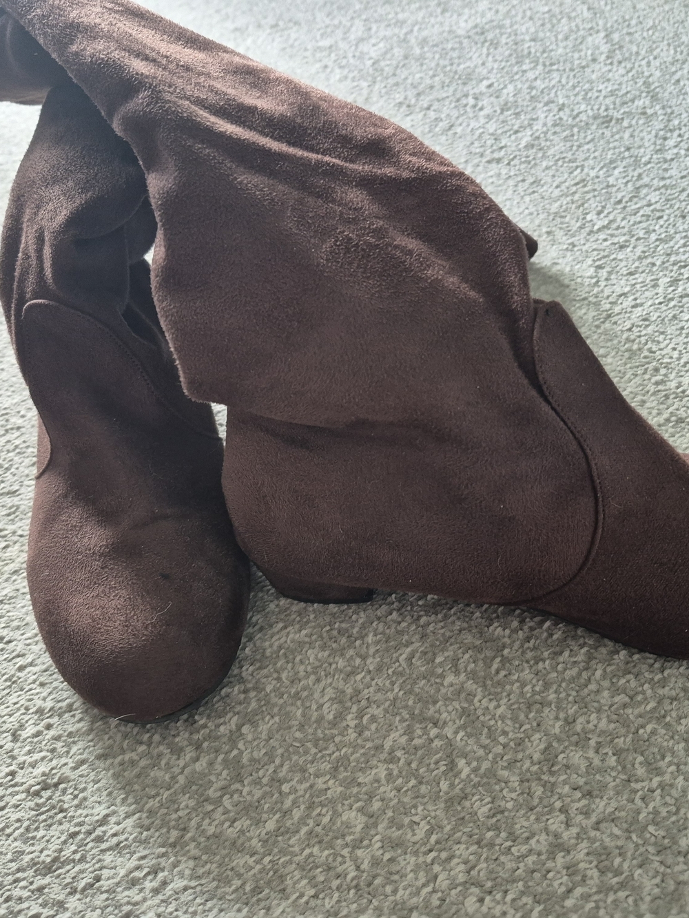 Women’s Brown Faux Suede Knee-High Boots